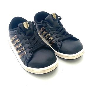 K-Swiss Infant Girls Classic VN Black/Leopard Glitter Sneaker